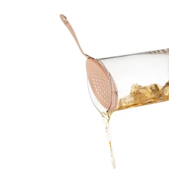 Summit Copper Julep Strainer by Viski | Professional Metal Stainless Steel Cocktail Strainer for Kitchen with Handle | Home bar tool image {4}