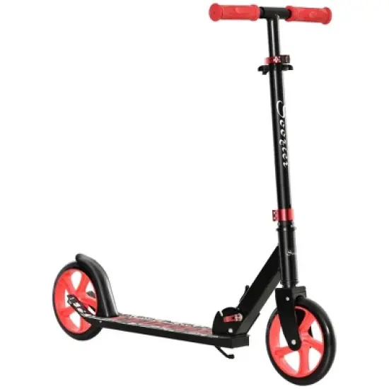 Soozier Folding Kick Scooter for 12 Years and Up for Adults and Teens, Push Scooter with 3-Level Height Adjustable Handlebar, Red image {3}