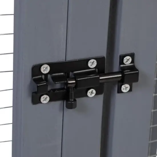 Sevobal Pet Crates and Houses Large Outdoor Cat House Enclosure with Cat Condo, Sun Panel Roof 4 Platforms Rainproof Cover, Gray, 62.6"*32.3"*70.1" image {4}