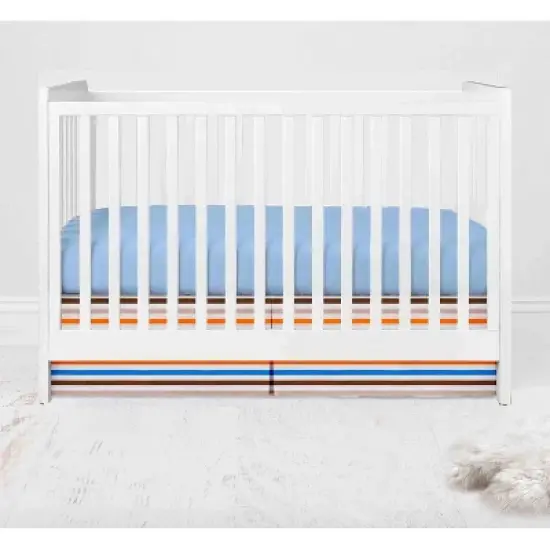 Bacati - Mod Sports Blue Orange Beige Chocolate 3 pc Crib Bedding Set image {4}