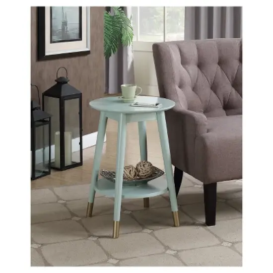 Wilson Mid-Century Modern Round End Table with Bottom Shelf - Breighton Home image {3}