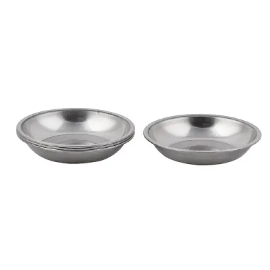 Unique Bargains Stainless Steel Round Dip Dish Silver Tone 3.1" x 0.6" 4 Pcs image {3}