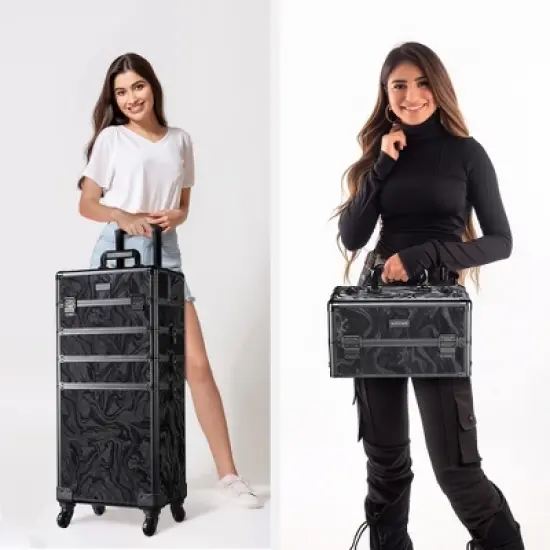 Byootique 4in1 Rolling Makeup Train Case Cosmetic Organizer Wheel image {1}