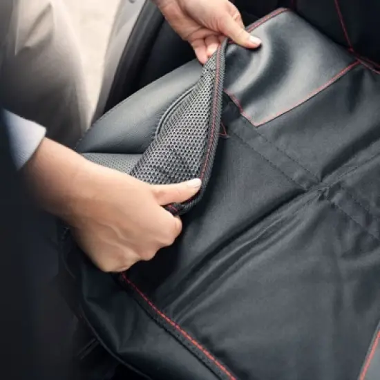 Diono Super Mat Car Seat Protector for Under Car Seat Includes 3 Mesh Storage Pockets Crash Tested - Black image {9}