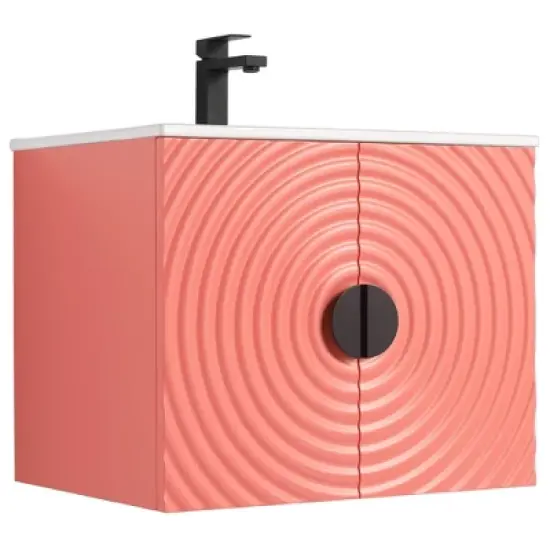 Pellabay Modern Bathroom Vanity with Fluted Circular Doors - Sink Included image {6}