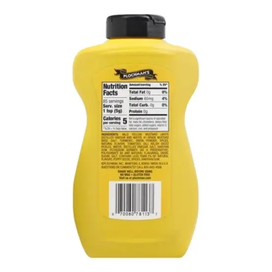 Plochmans The Works Chicago Yellow Mustard Squeeze Bottle - 12 pack, 15 oz image {2}