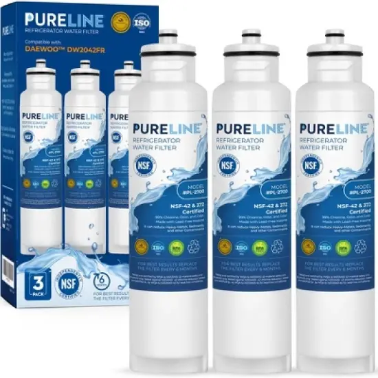 PURELINE DW2042FR-09 Refrigerator Water Filter. Compatible with Daewoo Aqua Crystal DW2042FR-09, DW2042FR, Kenmore 46-9130 (3-Pack) image {5}