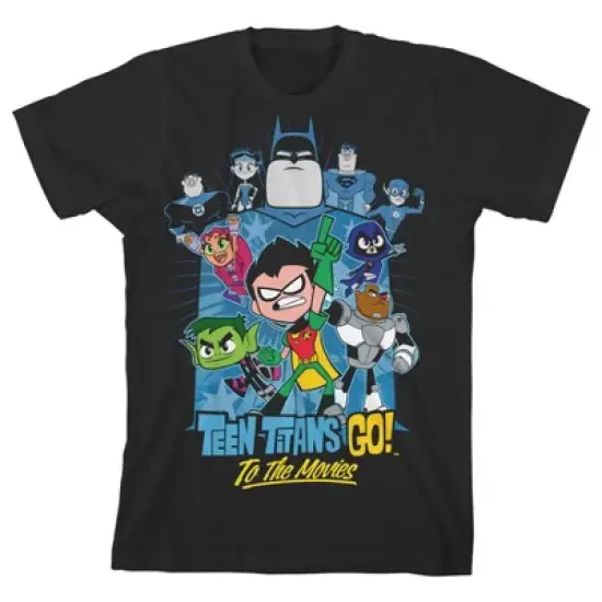 Teen Titans Go To The Movies Black Graphic Tee Toddler Boy to Youth Boy image {2}