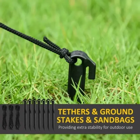 HOMCOM 106.25" Halloween Inflatables, Pumpkin Ghost with Pumpkin Patch, Outdoor Giant Blow Up Yard Decoration with Build-in LED image {4}