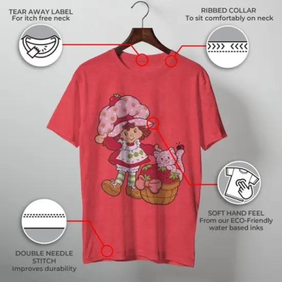 Men's Strawberry Shortcake Custard in The Berry Basket T-Shirt image {3}