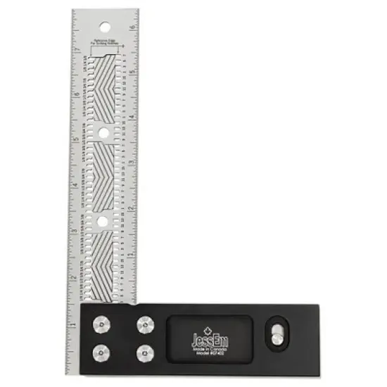 JessEm 07402 8 Inch Stainless Steel Precision Square Measuring Tool Ruler with Patented Flex Grip and Fade Resistant Markings - Imperial image {4}