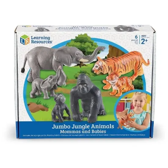 Learning Resources Jumbo Jungle Animals: Mommas and Babies, Momma and Baby Elephant, Momma and Baby Gorilla, and Momma and Baby Tiger, 6 Animals image {3}