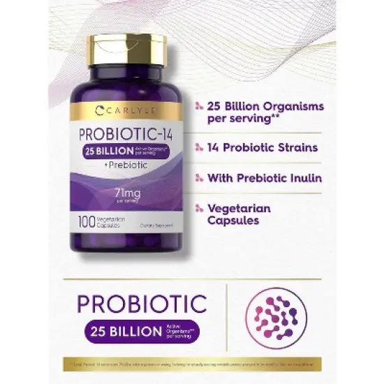 Carlyle Probiotic-14 | 25 Billion CFU | 100 Capsules image {2}
