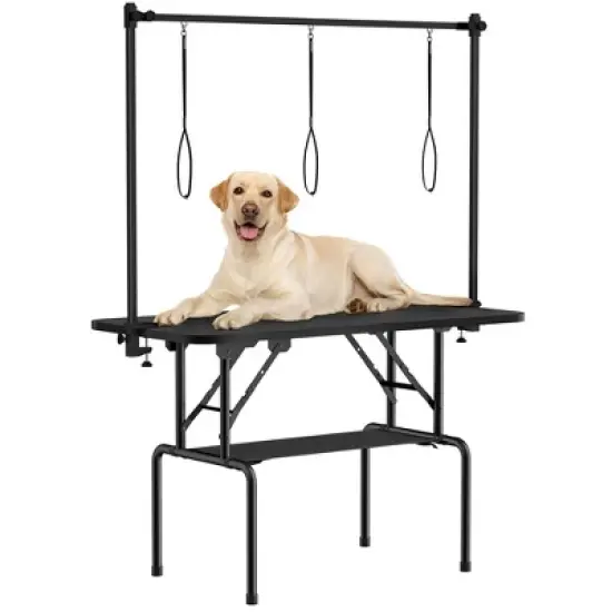 LOVMOR Dog Grooming Table,Foldable Pet Grooming Tables at Home with Adjustable Arm,Nooses, Mesh Tray image {7}