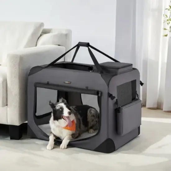 36-Inch Soft Dog Crate, Collapsible Portable for Indoor Outdoor Use - Secure Kennel with Zippers for Home, Car, Travel Camping image {8}