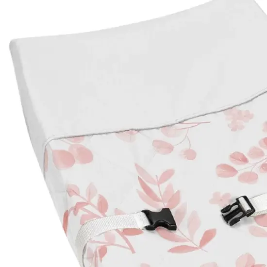 Sweet Jojo Designs Girl Changing Pad Cover Botanical Pink and White image {2}