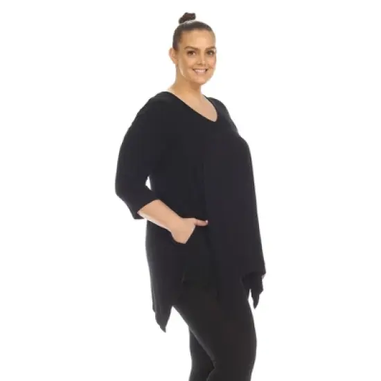 Plus Size Empire Cut V-Neck Tunic Top image {1}