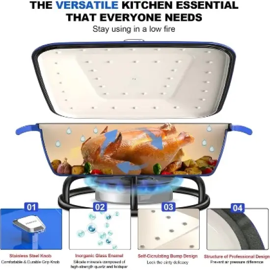 imarku 5-Quart Enameled Cast Iron Dutch Oven Braiser Pan &ndash; Heavy-Duty, Nonstick, Oven-Safe up to 550&deg;F, Easy-Clean Enamel Coating image {1}