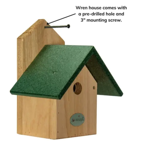 JCS Wildlife Chickadee Post Mount Birdhouse with Recycled Poly Lumber Roof image {8}