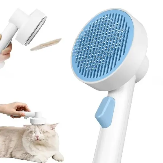 BABYYER Cat Brush Self Cleaning Slicker for Indoor Shedding Short Haired Dogs Grooming Supplies for Long Hair Pet Comb Essentials Tools image {7}