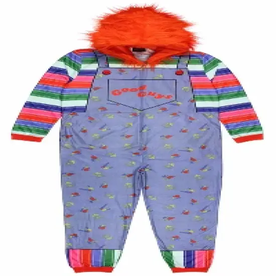 Child's Play Mens' Chucky Good Guys Hooded Union Suit Costume Sleep Pajama Blue image {4}