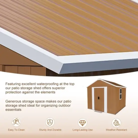 MOEPISY 6X4 FT Heavy Duty Metal Storage Shed with Windows, Lockable Door and Ventilation, Weatherproof image {4}