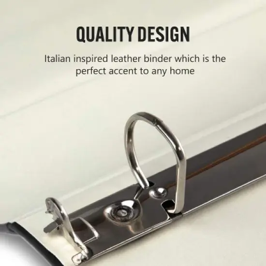 Bellagio-Italia 3-Ring Office Binder - Black - Leather - 250-Sheet Storage Capacity - 3 Pack image {2}