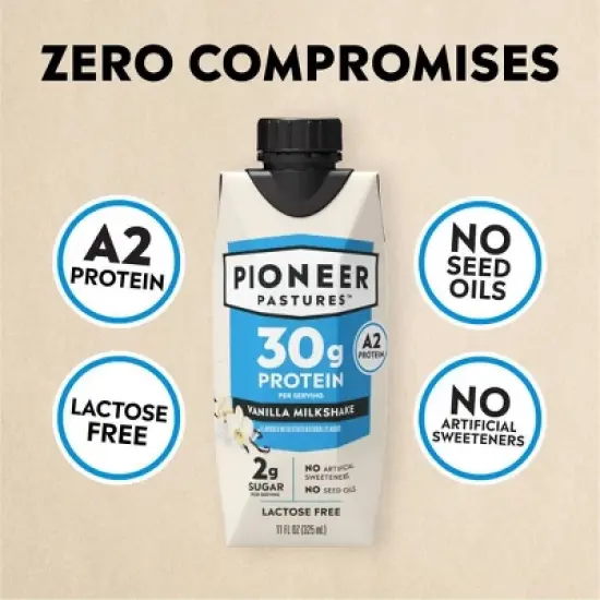 Pioneer Pastures High Protein Nutritional Milkshake - Vanilla - 44 fl oz/4pk image {7}