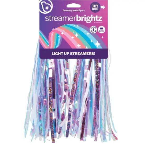 Brightz Streamer LED Bicycle Tassels - Pastel: Silicone & ABS Material, 24-Hour Battery image {3}