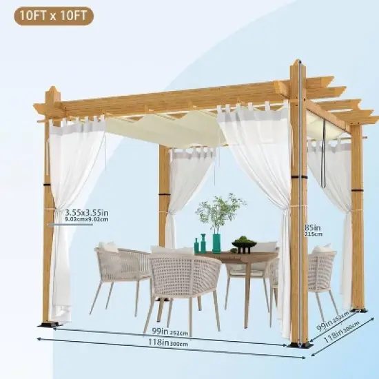 GustoWave 10x10 FT Outdoor Pergola Gazebo for Patio, Backyard, Garden image {1}