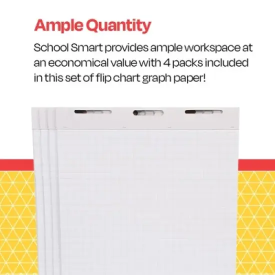School Smart Graph Paper Easel Pads, 27 x 34 Inches, 50 Sheets, Pack of 4 image {5}