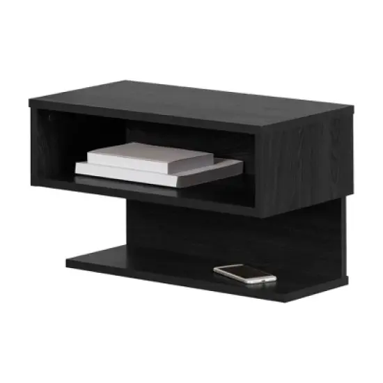 Fusion Floating Nightstand Gray Oak - South Shore image {7}