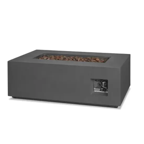 Aegean Small Rectangle Fire Table with NG Conversion Weather Slate - Real Flame image {7}