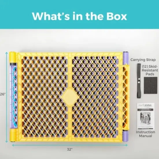 Toddleroo by North States Superyard Colorplay 6 Panel Freestanding Baby Playard - Bright image {11}