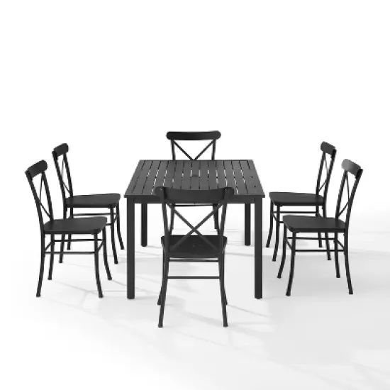 Astrid 7pc Outdoor Metal Dining Set - Matte Black - Crosley image {5}