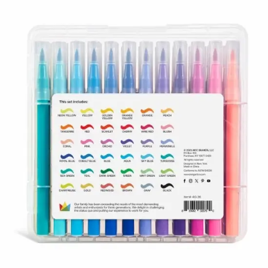 KINGART Watercolor Brush Markers 36 Colors image {7}