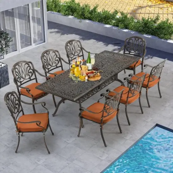EROMMY 8 - Person Rectangular Outdoor Dining Set with Cushions image {8}