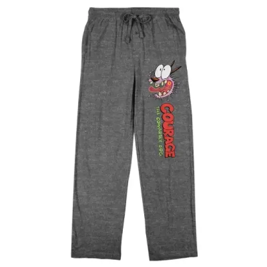 Courage The Cowardly Dog With Logo Men's Heather Gray Sleep Pajama Pants image {5}