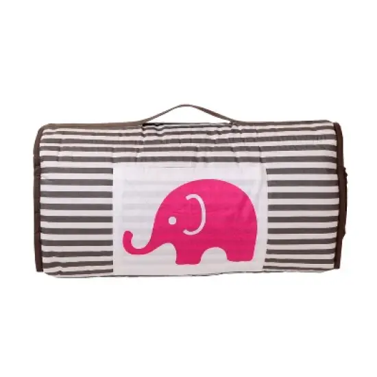 Bacati - Elephants Pink Gray Toddler Nap Mat image {1}