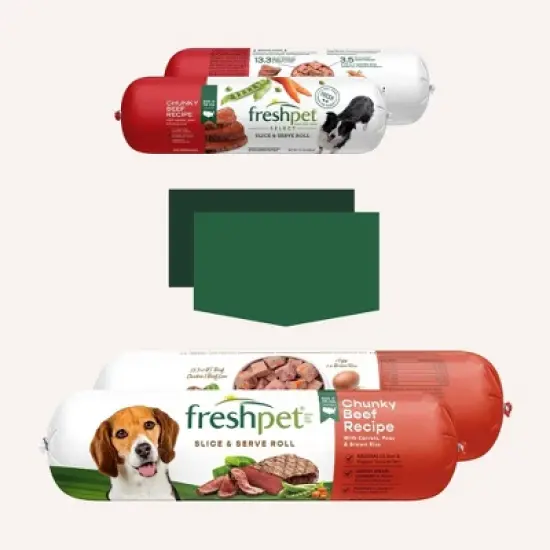 Freshpet Select Roll Chunky Vegetable and Beef Recipe Refrigerated Wet Dog Food image {2}