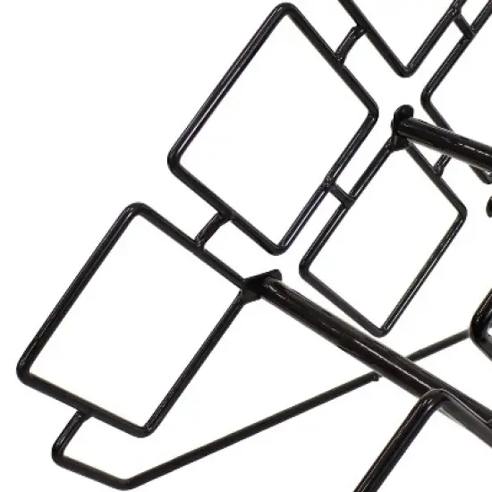 Sunnydaze Modern 6-Bottle Triangular Wine Rack - Indoor Steel Wire Tabletop Accent - Black image {2}