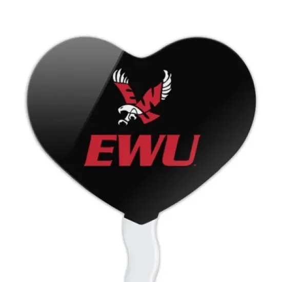 Eastern Washington University Secondary Heart Love Cupcake Picks Toppers Decoration Set of 6 image {1}