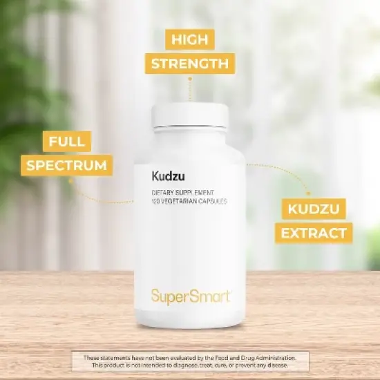 SuperSmart Kudzu 3000mg per Day (High Strength) - Kudzu Root Extract - Pueraria Lobota Full Spectrum | Non-GMO & Gluten Free - 120 Vegetarian Capsules image {2}