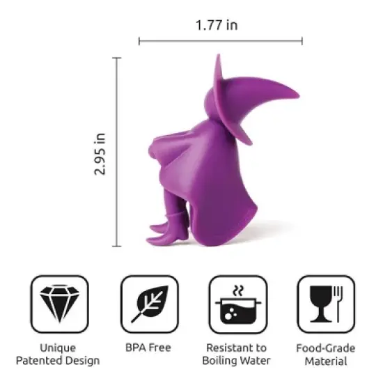 OTOTO Agatha Spoon Holder and Steam Releaser Silicone Spoon Rest Purple image {4}