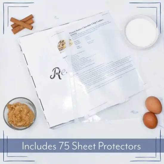 AuldHome Design White Enamelware Cookbook Binder, Replacement Cover for Classic 3-Ring Binder Cookbook / Recipe Holder image {4}