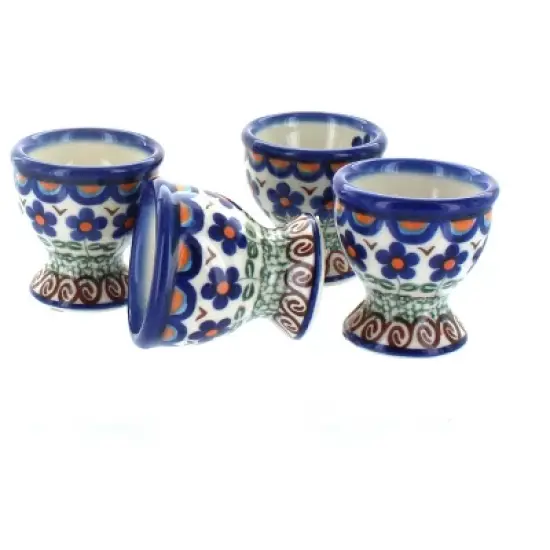 Blue Rose Polish Pottery 38-4 Vena Egg Cup Set image {3}