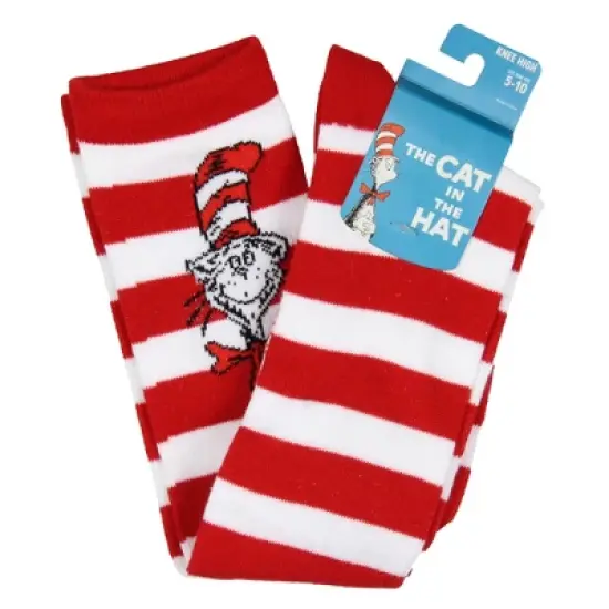 The Cat In The Hat Women's Striped Character Face Knee High Sock image {3}