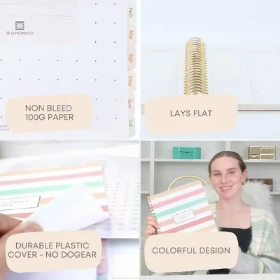 Blu Monaco Teacher Planner 2025-2026 Academic Year -  8.5&rdquo; x 11&rdquo; Weekly & Monthly Planner Book, Spiral Bound, 215 Stickers, Bookmark, July 25-26 image {5}