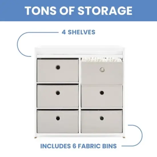Delta Children Hayes Changing Table with Fabric Bins image {2}