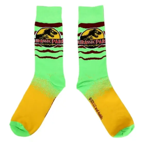 Jurassic Park Mixed Art Logos Men's 5-Pack Casual Crew Socks image {2}